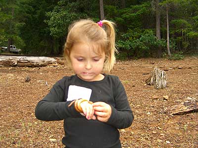 Little Girl Discovers a Little Snake